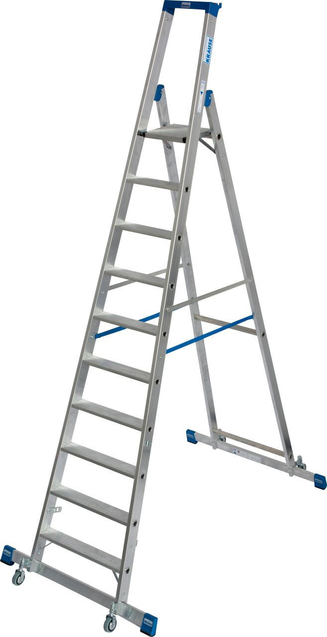 Krause STABILO Professional egy oldalon járható gurítható lépcsőfokos állólétra kitámasztóval, 10 fokos termék fő termékképe